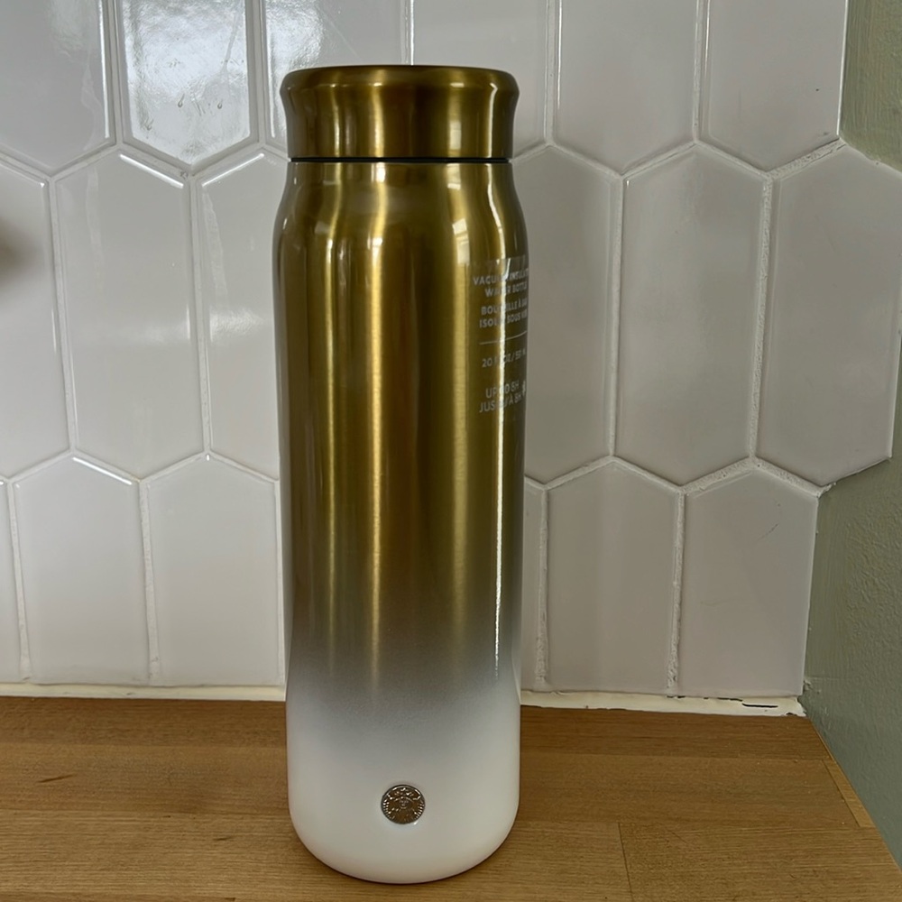 Starbucks Gold and White Ombré Water Bottle
